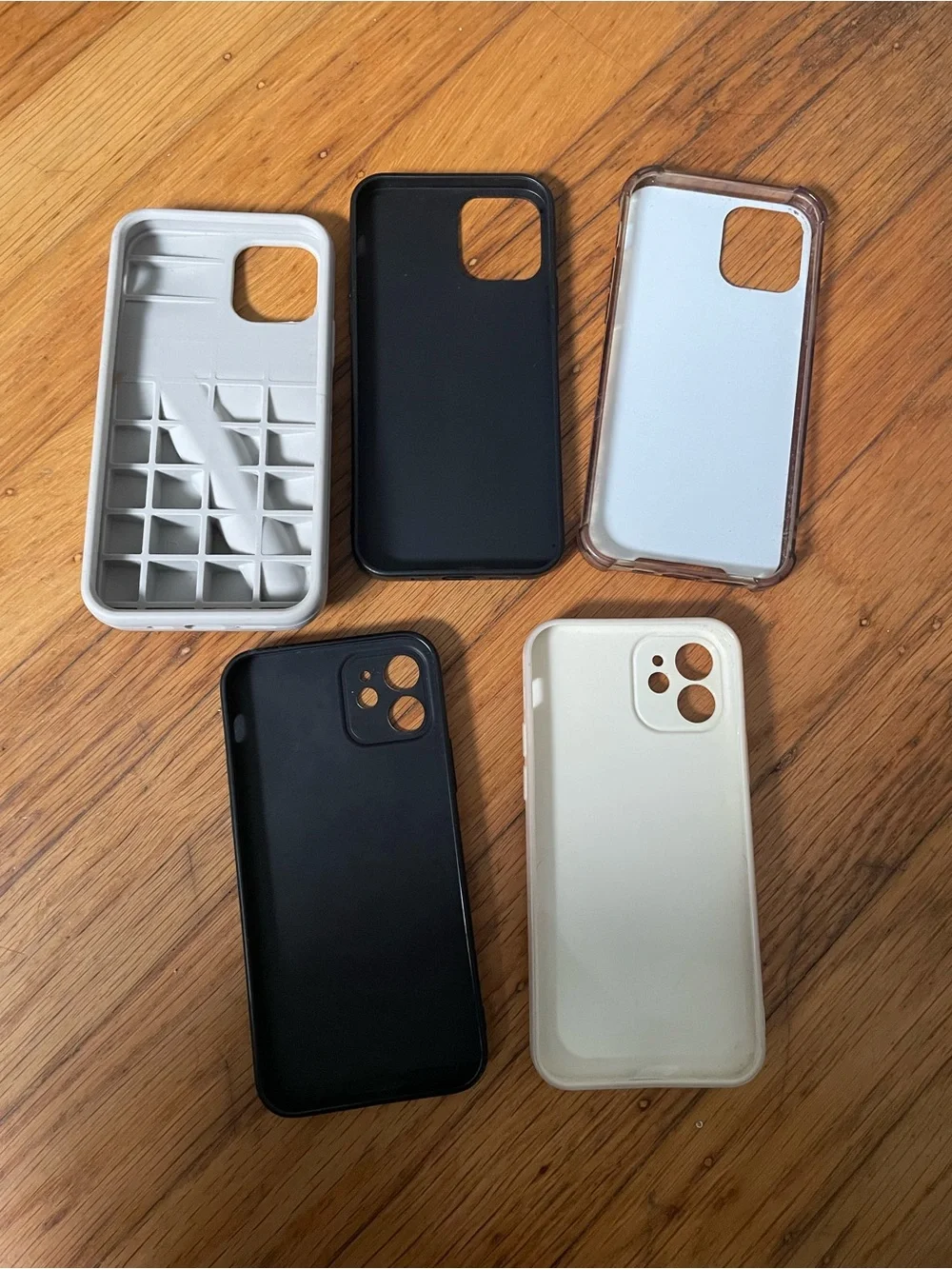 iPhone 12/12 pro Clear Mirror & Graphic Phone Case Bundle - White, Black, Cream